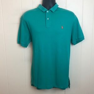 Polo Ralph Lauren Green L Large Henley Shirt Short Sleeve Knit Casual Everyday